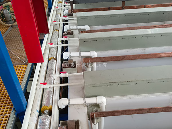 空气能热泵电镀生产线电镀槽内溶液加热恒温应用